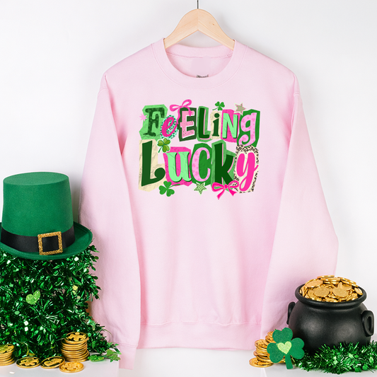 Feeling Lucky Cutout Letters - T-SHIRT SIZE