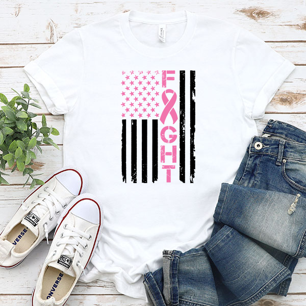 Fight Breast Cancer Vertical Flag Transfer