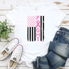 Fight Breast Cancer Flag Transfer - T-SHIRT SIZE