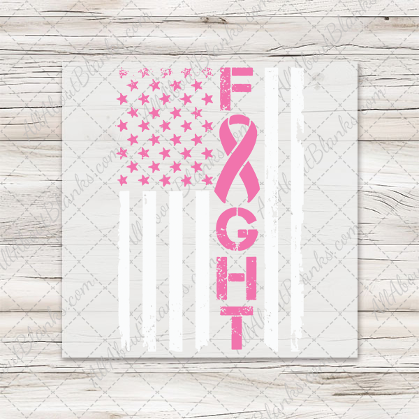 Fight Breast Cancer Vertical Flag Transfer
