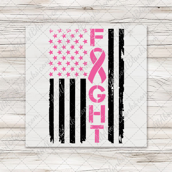 CUSTOM PERSONALIZED Fight Breast Cancer Flag Support Squad Transfers