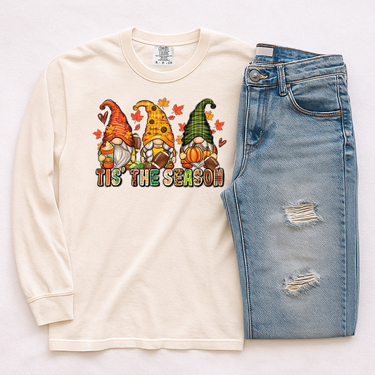 Football Gnomes Tis The Season - T-SHIRT SIZE
