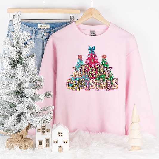 Funky Marquee Christmas Trees Transfer - T-SHIRT SIZE