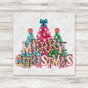 Funky Marquee Christmas Trees Transfer