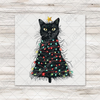 Funny Black Cat Christmas Transfer - T-SHIRT SIZE