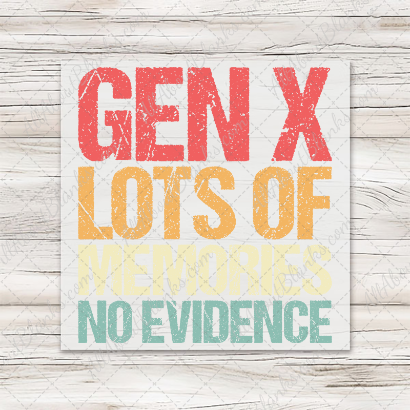 Gen X Lots Of Memories No Evidence T-Shirt Transfer