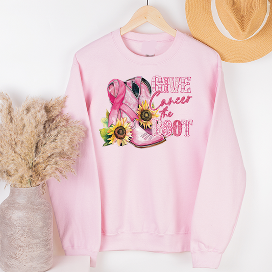 Give Cancer The Boot Transfer - T-SHIRT SIZE