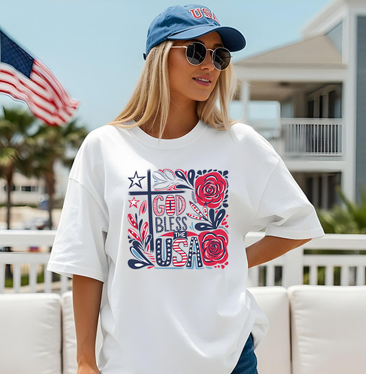 God Bless The USA Transfer - T-SHIRT SIZE