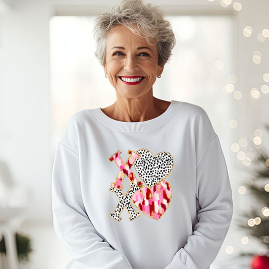 Gold Glitter XOXO DTF Transfer - T-SHIRT SIZE