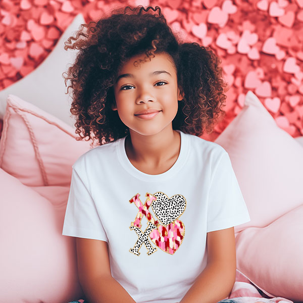 Gold Glitter XOXO DTF Transfer - T-SHIRT SIZE