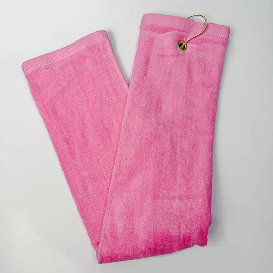 Velour Terry Golf Towel with Grommet - Light Pink