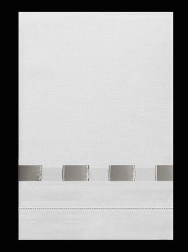 Grey Ribbon Linen Guest Towel