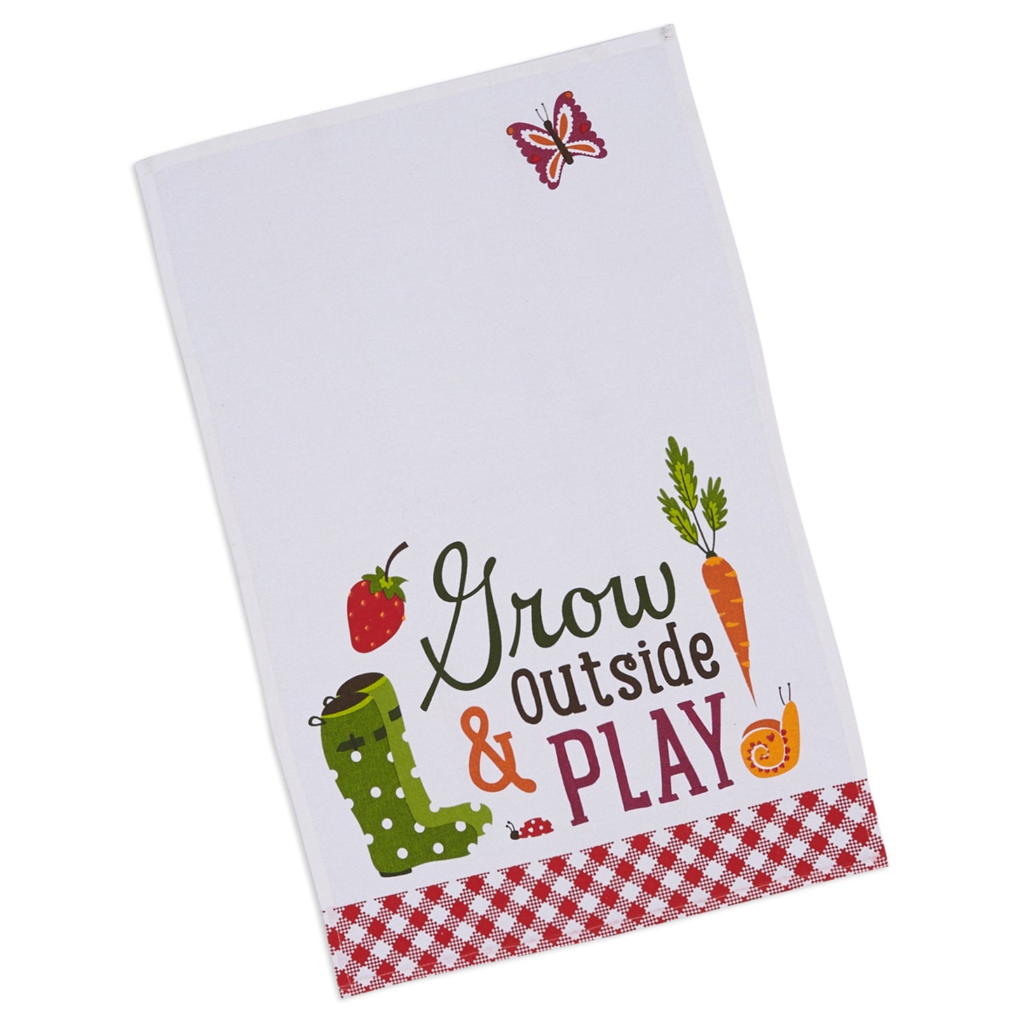 Grow Outside And Play Printed Kitchen Towel