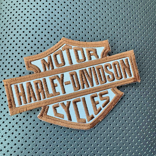 HD Bar & Shield Patch - WHITE BACKGROUND FABRIC
