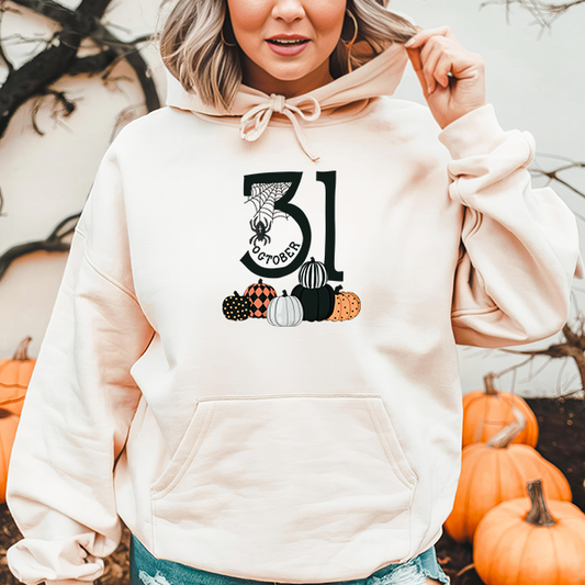 31 October with Pumpkins Transfer - SHIRT SIZE