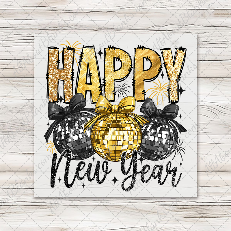 Happy New Year Disco Ball Trio Transfer
