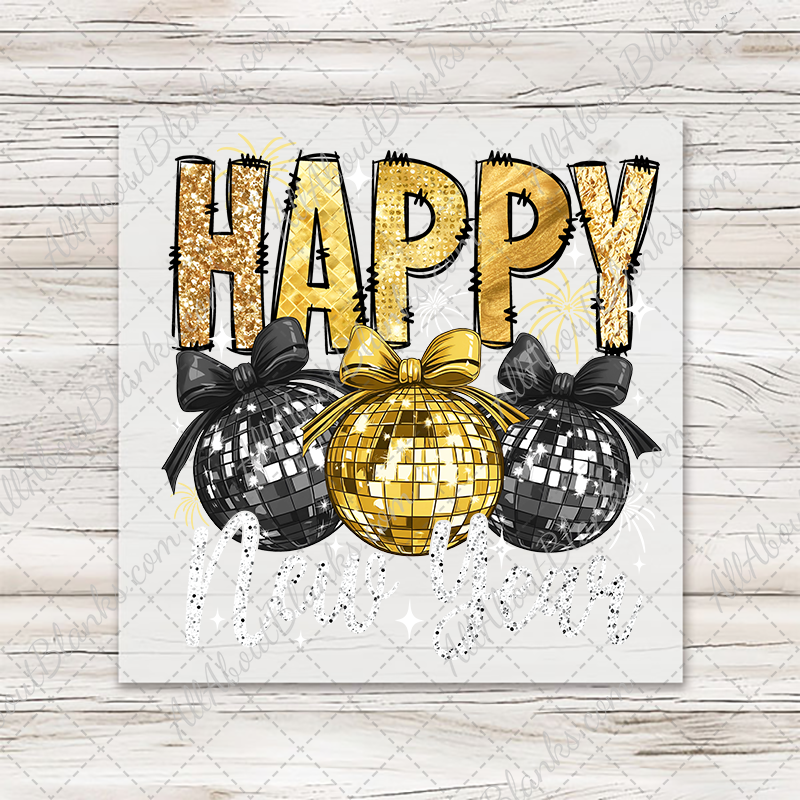 Happy New Year Disco Ball Trio Transfer