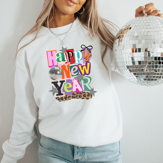 Happy New Years Retro Collage T-Shirt Transfer