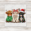 Highland Cows Christmas Trio Transfer
