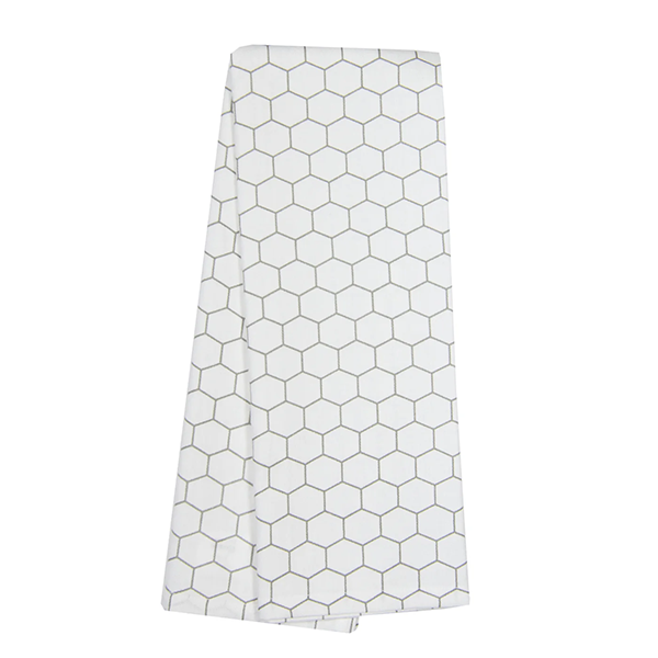 Honeycomb Print Kitchen Towel - Grey