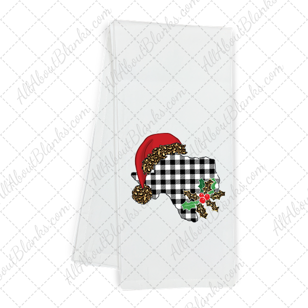 Houndstooth Texas Christmas Transfer - TOWEL SIZE