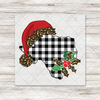 Houndstooth Texas Christmas Transfer - TOWEL SIZE