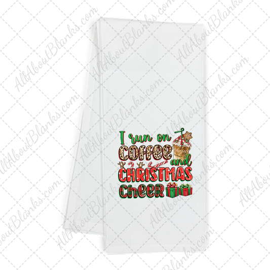 I Run On Coffee And Christmas Transfer - TOWEL SIZE