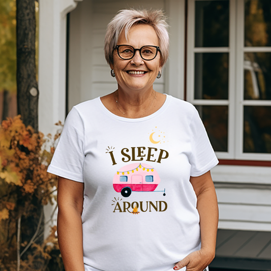 I Sleep Around Camper Transfer - T-SHIRT SIZE