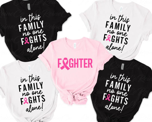 In This Family No One Fights Alone Transfers - T-SHIRT SIZE