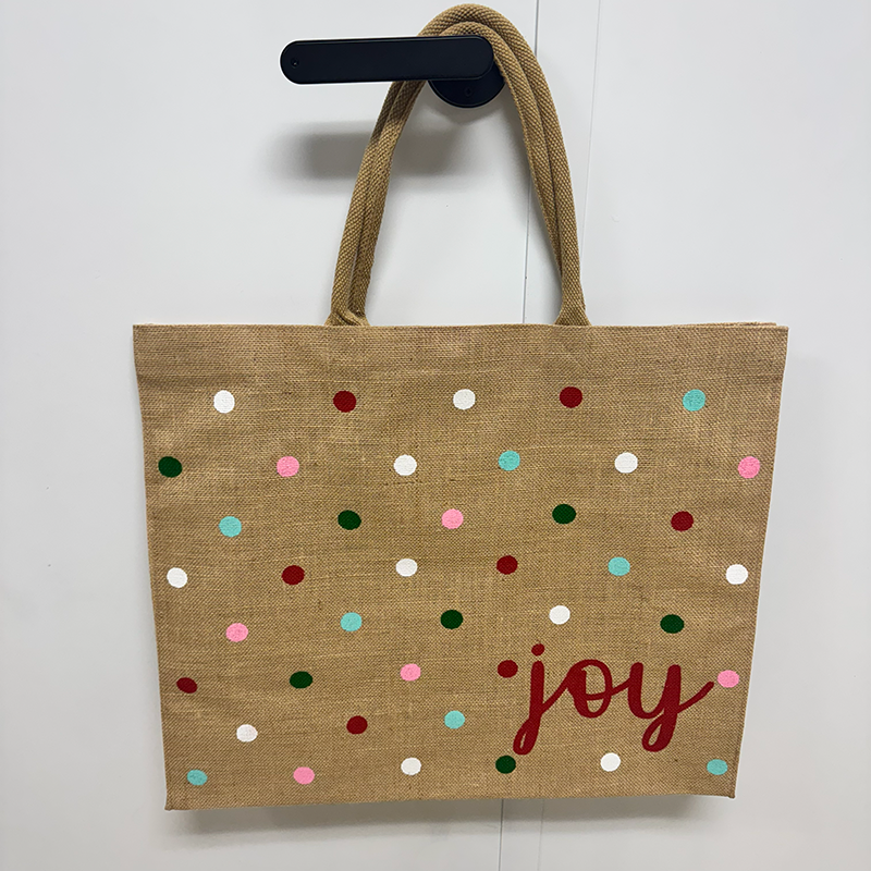 Joy Confetti Jumbo Jute Totebag