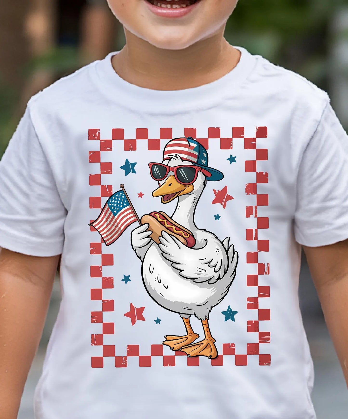 4th Of July Boy Goose Transfer