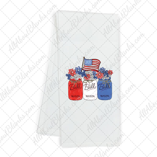 July 4th Flag And Mason Jars Transfer