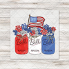 July 4th Flag And Mason Jars Transfer