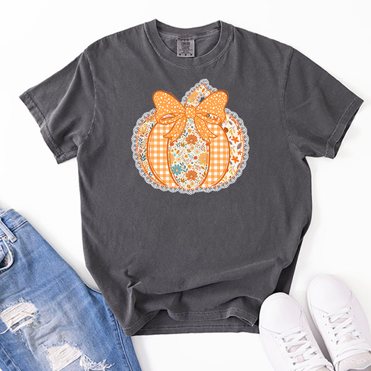 Lace Edge Pumpkin Transfer - T-SHIRT SIZE