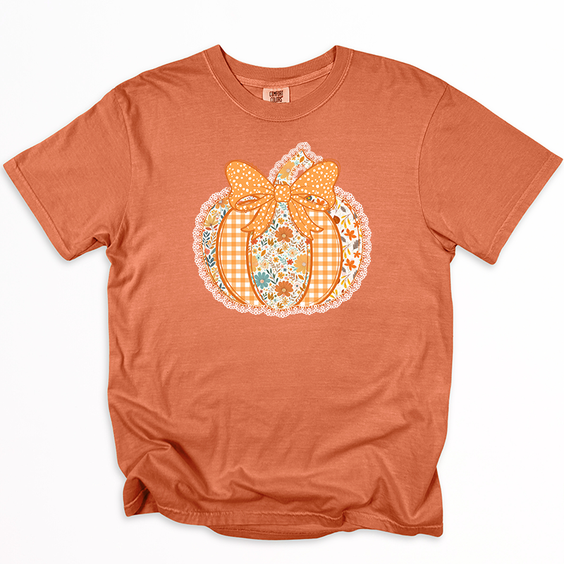 Lace Edge Pumpkin Transfer - T-SHIRT SIZE