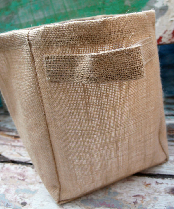 Large Burlap Storage Basket Bin