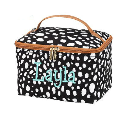 Black Spotty Large Cosmetic Bag