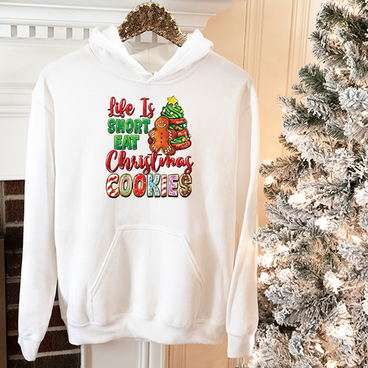 Life Is Short Eat Iced Christmas Cookies Transfer - T-SHIRT SIZE