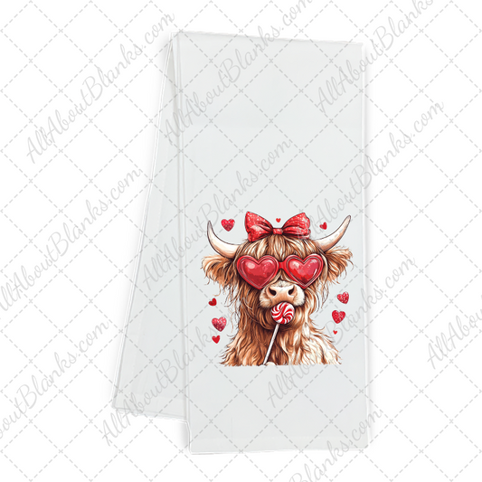 Lollipop Valentines Highland Cow Transfer