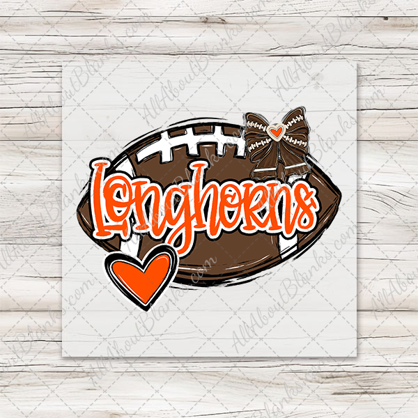 Longhorns Football With Bow Transfer