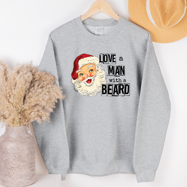 Love A Man With A Beard Transfer - T-SHIRT SIZE