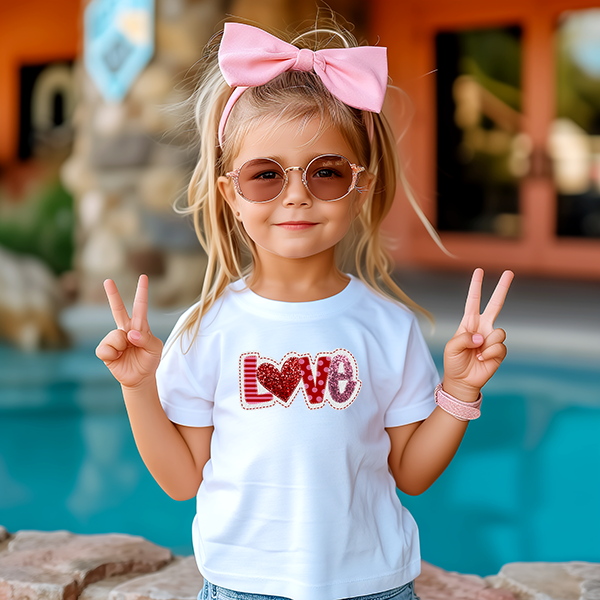 Love Faux Embroidery DTF Transfer - T-SHIRT SIZE