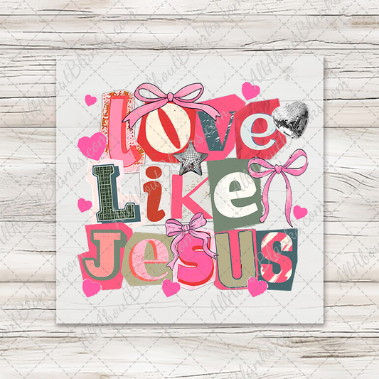 Love Like Jesus Vintage Cutout Letters Transfer