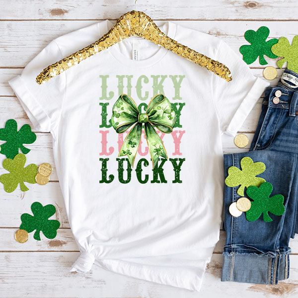 Lucky Coquette Bow DTF Transfer - T-SHIRT SIZE