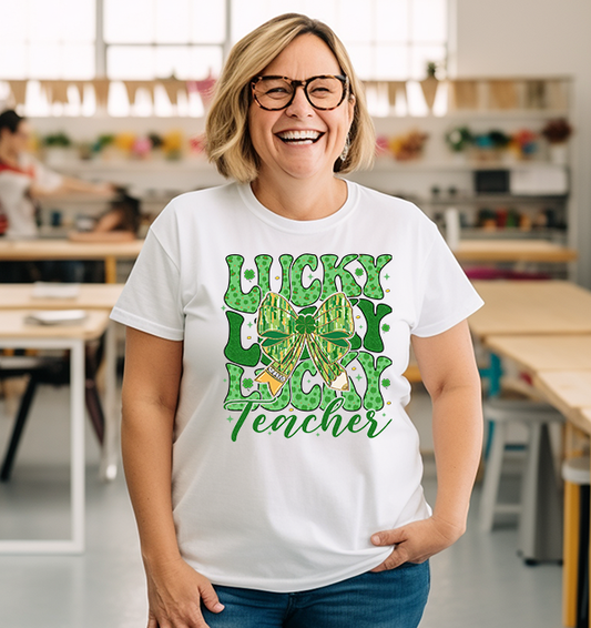 Lucky Lucky Lucky Teacher Transfer - T-SHIRT SIZE