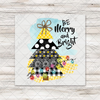 Merry And Bright Christmas Tree Transfer - T-SHIRT SIZE