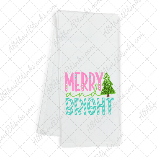 Merry And Bright Pastel Marquee Transfer