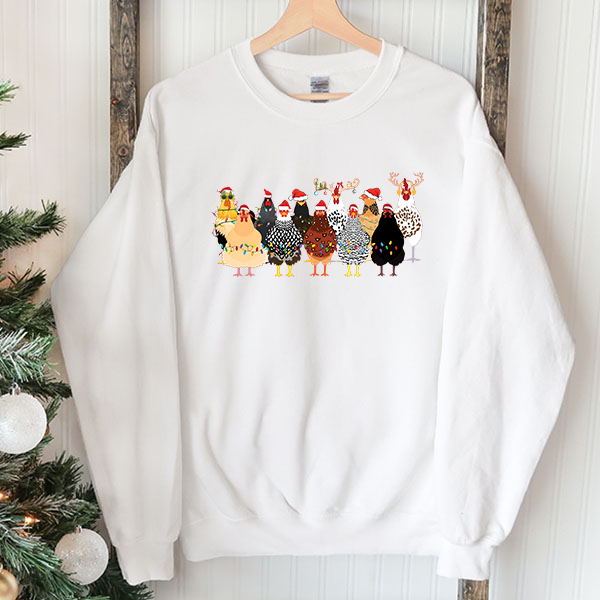 Merry Christmas Chickens Transfer