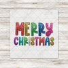 Merry Christmas Faux Sequins Transfer