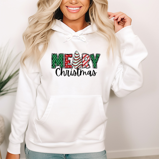 Merry Christmas Tree Cake Transfer - T-SHIRT SIZE